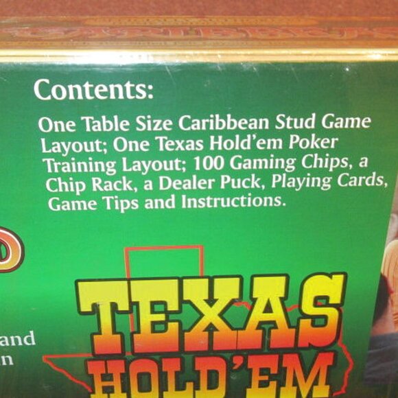 Home Casino Game Set Poker Texas Hold 'Em Caribbean Stud Everything Included NEW - Picture 6 of 10